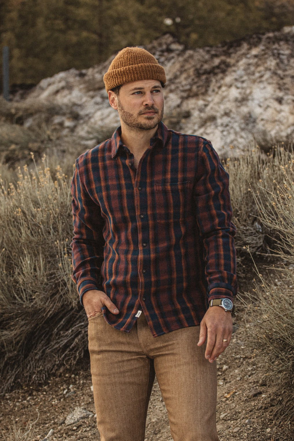 The Ripper Plaid - Navy Brown– HIROSHI KATO | Official Online Store