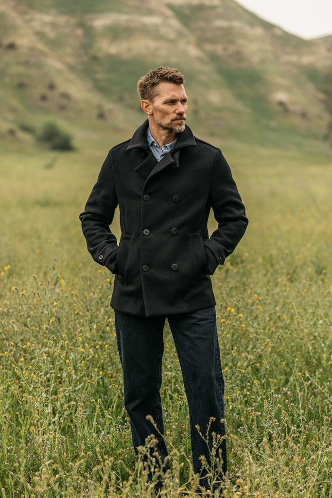 The Mallet Peacoat 21oz Melton Wool - Black– HIROSHI KATO