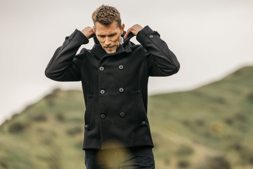 The Mallet Peacoat 21oz Melton Wool - Black– HIROSHI KATO