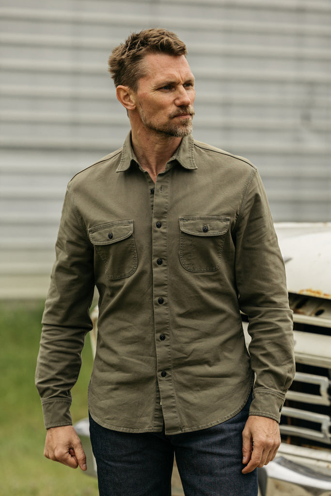 The Brace Stretch Oxford - Pigment Dark Green HIROSHI KATO | Official Online Store The Brace Stretch Oxford - Pigment Dark Green HIROSHI KATO | Official Online Store