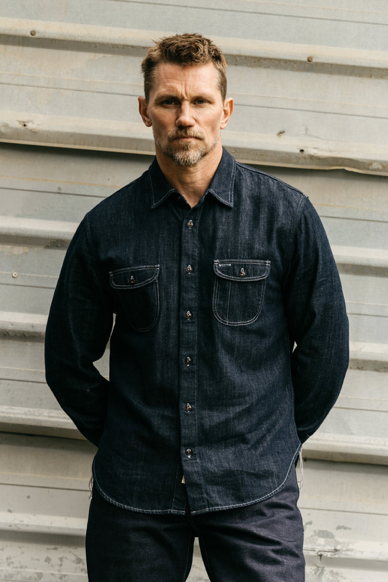 The Brace Shirt 7oz Denim - Indigo– HIROSHI KATO | Official Store