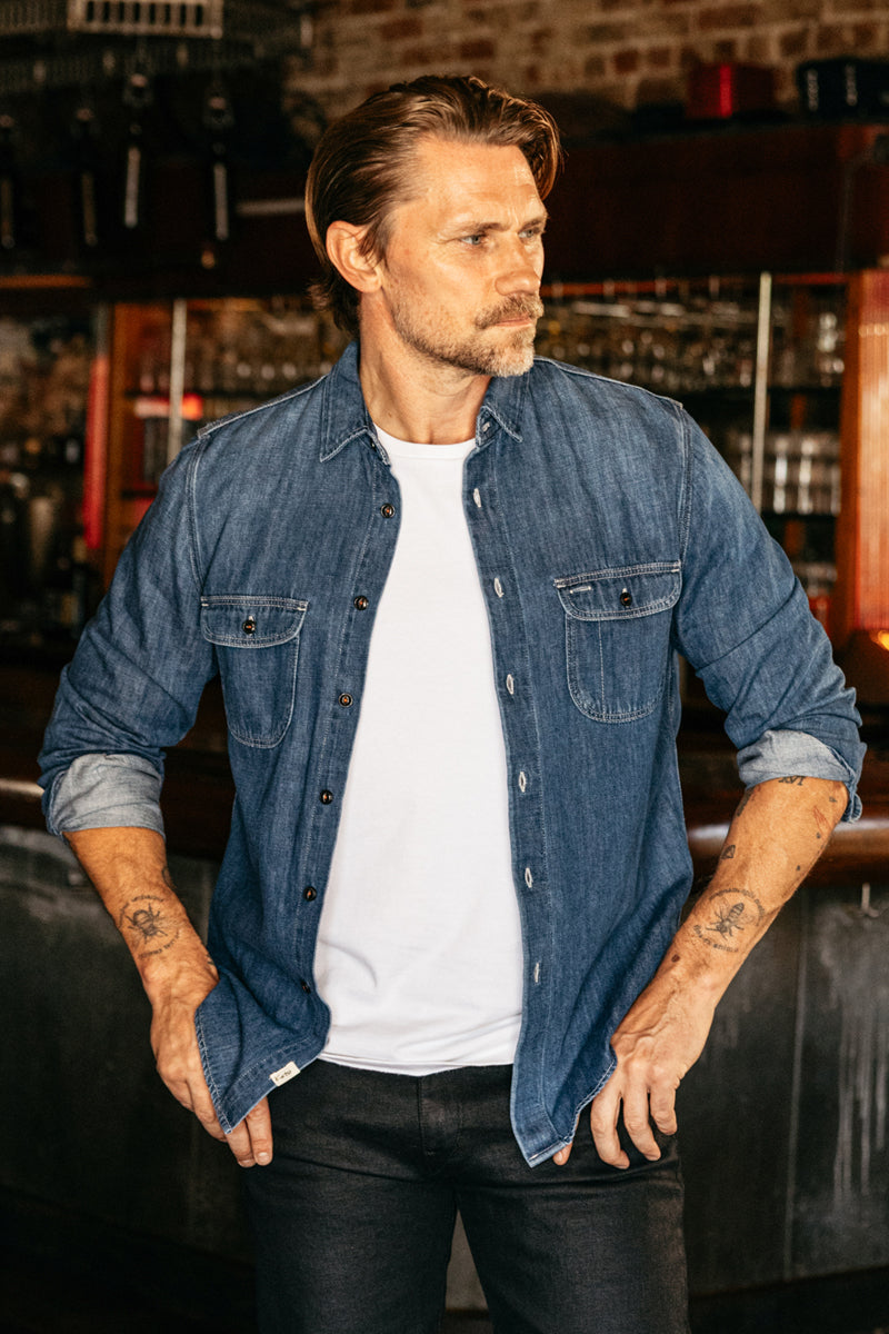 The Brace Shirt 7oz Denim - Dee– HIROSHI KATO | Official Store