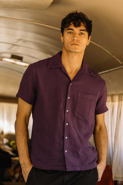 The Wrench Waffle Double Gauze Shirt - Merlot– HIROSHI KATO