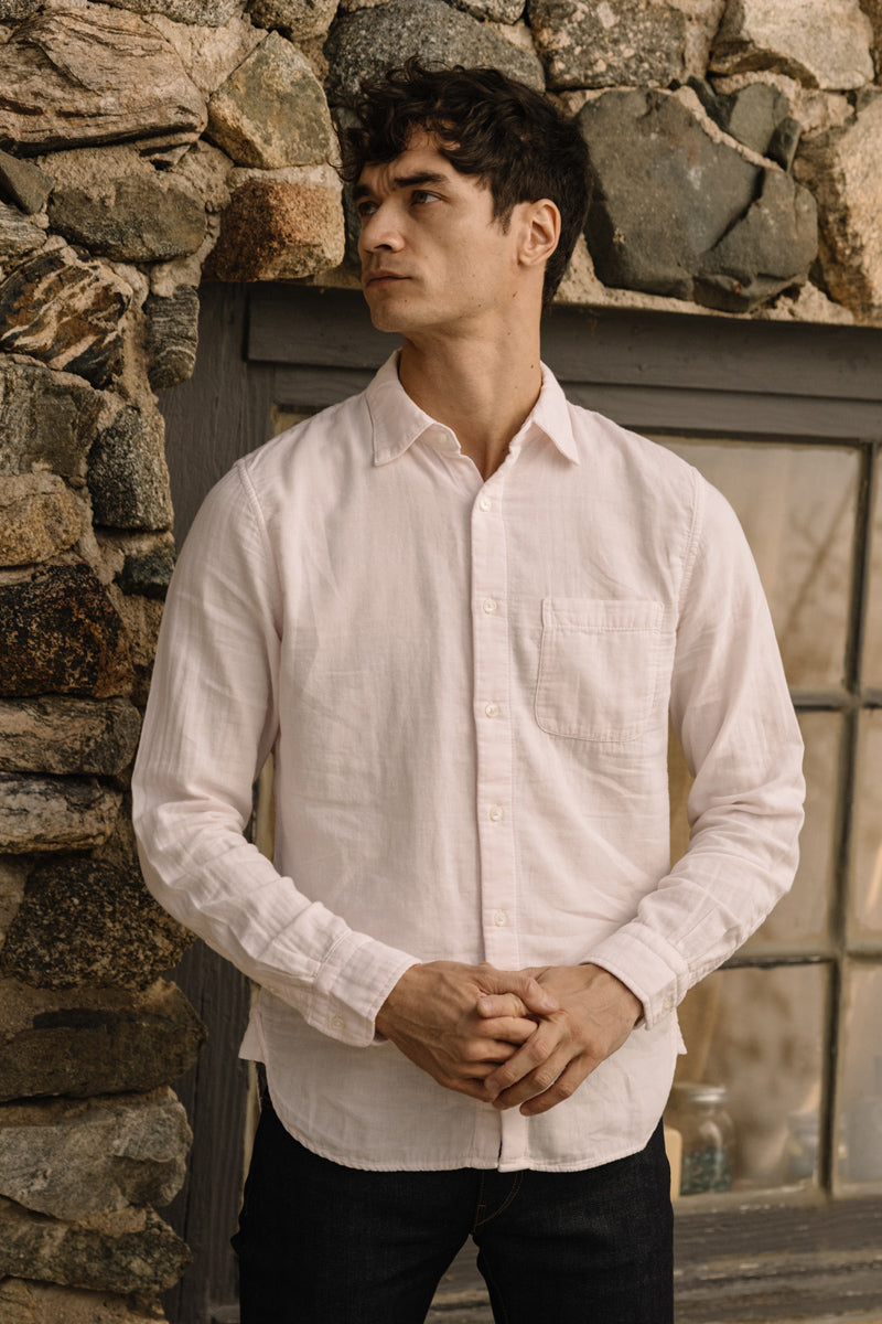 The Ripper Double Gauze Organic Cotton Shirt - Fresh Pink– HIROSHI