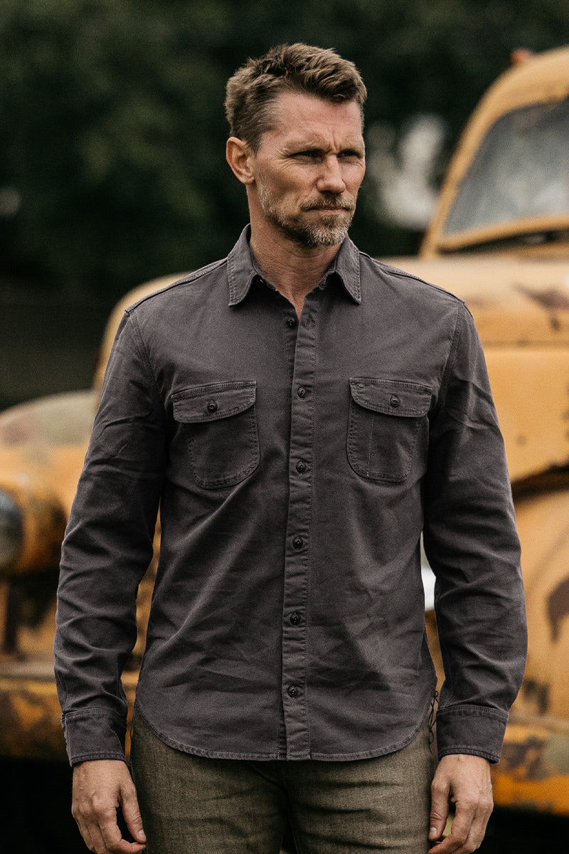 The Brace Stretch Oxford - Charcoal– HIROSHI KATO | Official