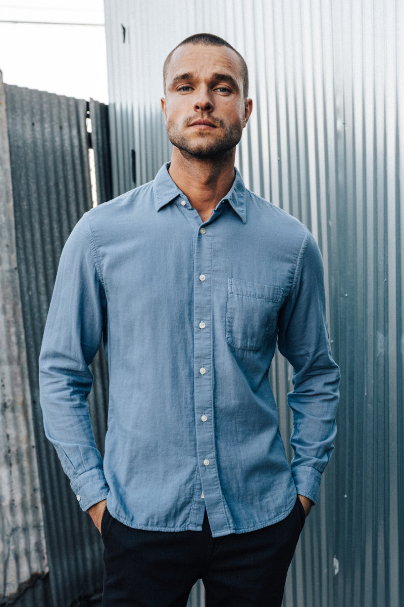The Ripper Double Gauze Organic Cotton Shirt - Matte Blue– HIROSHI