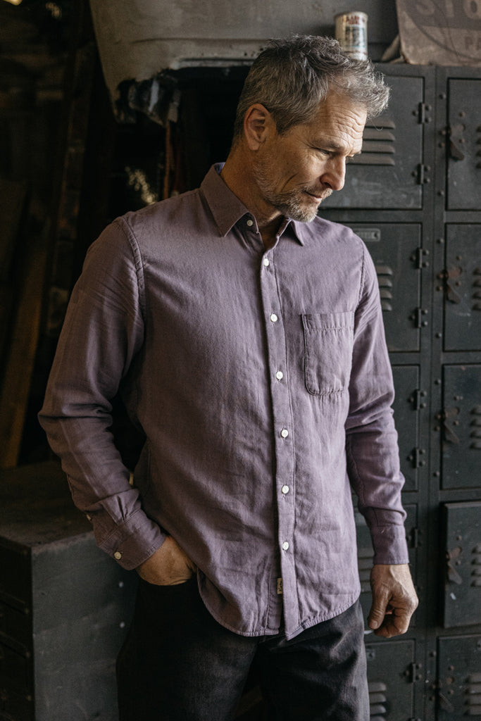 The Ripper Double Gauze Organic Cotton Shirt - Plum– HIROSHI KATO