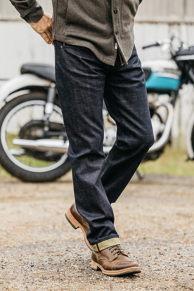 The Hammer Straight Etched - Green Tea Raw 13oz Selvedge– HIROSHI