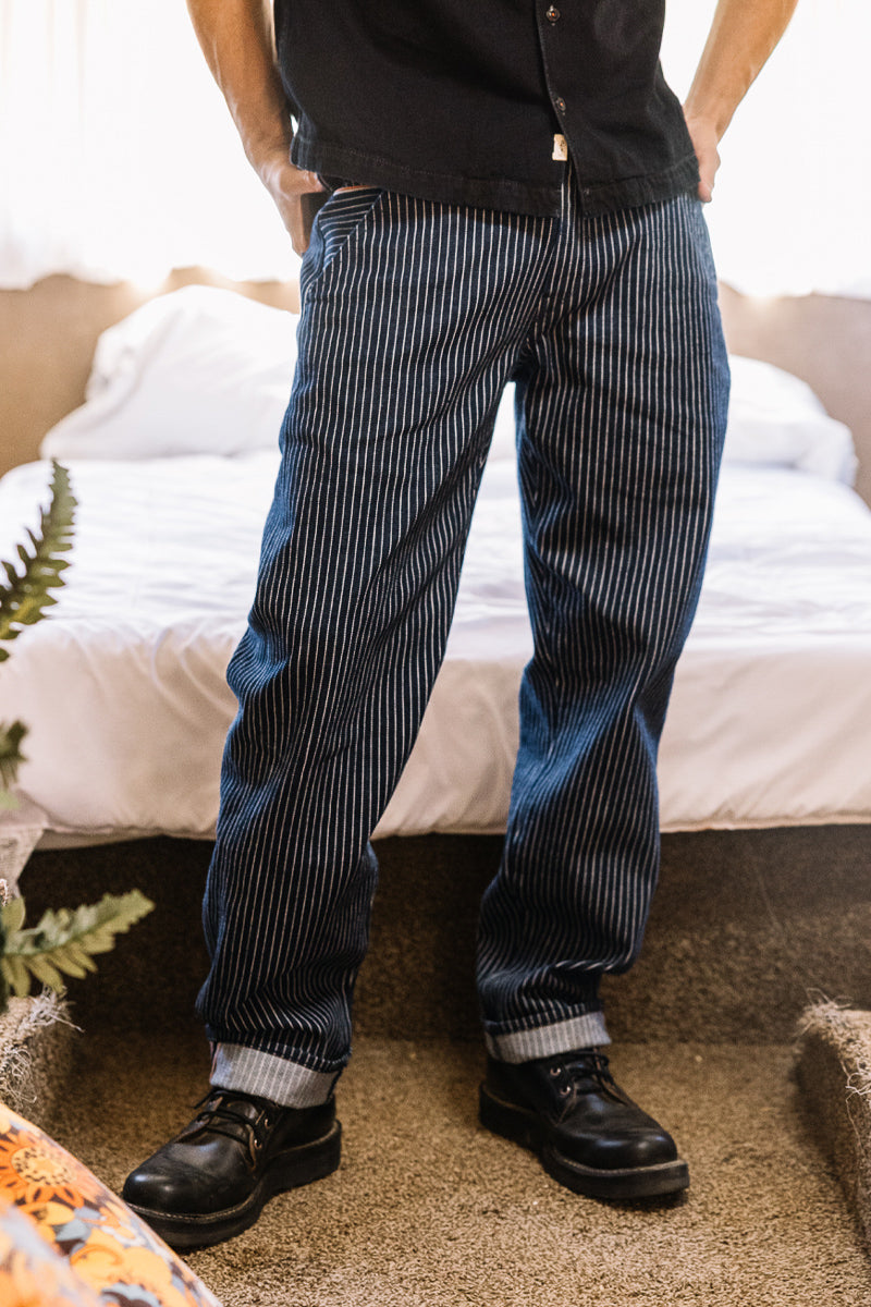 The Barrel Classic Straight Workwear Pants - Stripe Rinse 14oz